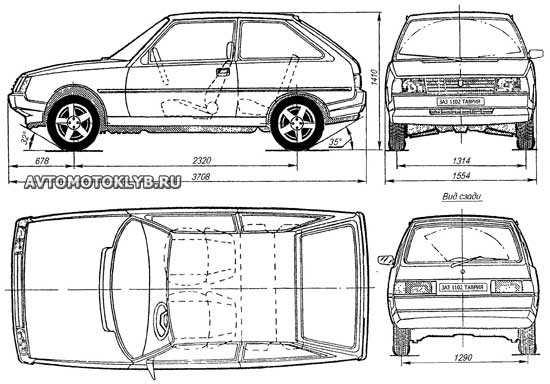 Схема автомобиля ЗАЗ-1102 «Таврия»