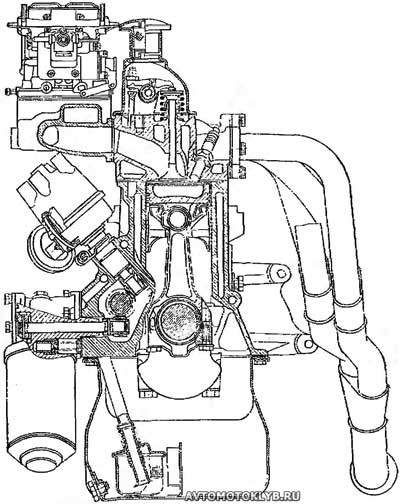 Камера сгорания двигателя Форд Кортина расположена в поршне